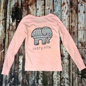 Ivory Ella Light Pink Elephant Long Sleeve Tee